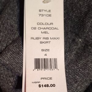 French Connection Charcoal Rib Maxi Skirt